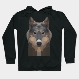 low poly wolf Hoodie